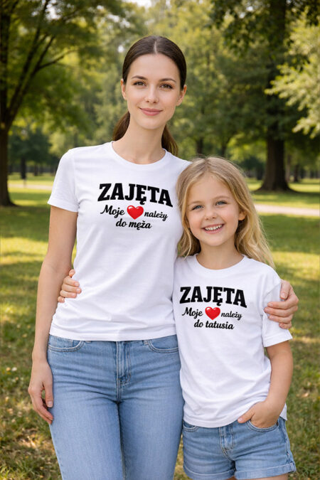 Zestaw koszulek mama córcia zajęte