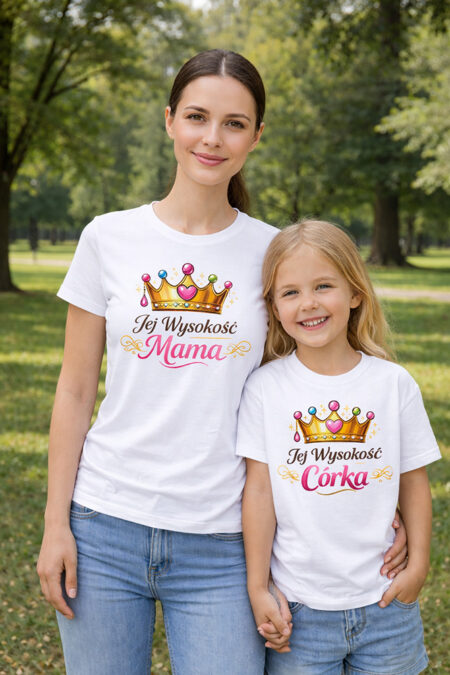 Zestaw koszulek jej wysokość mama córka